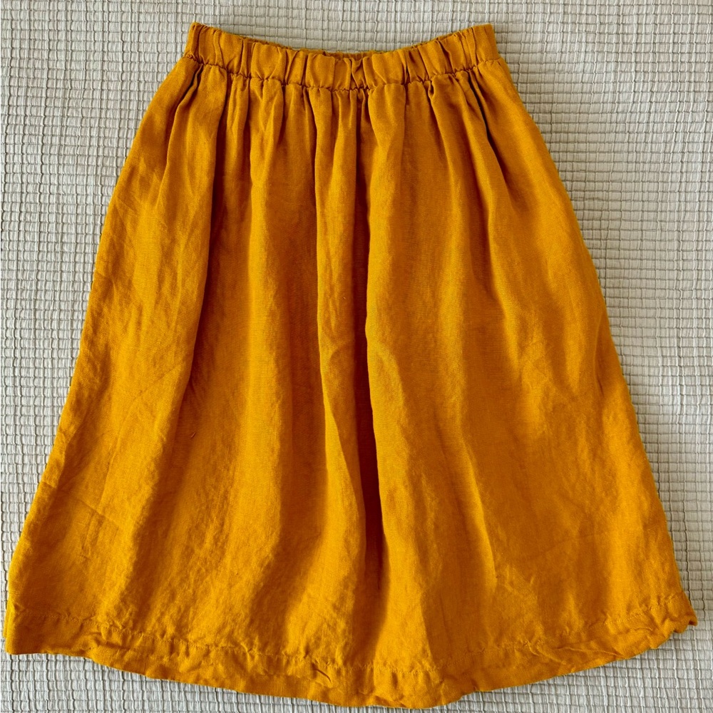 Menique Saffron Yellow Midi-Length Sophia Skirt
